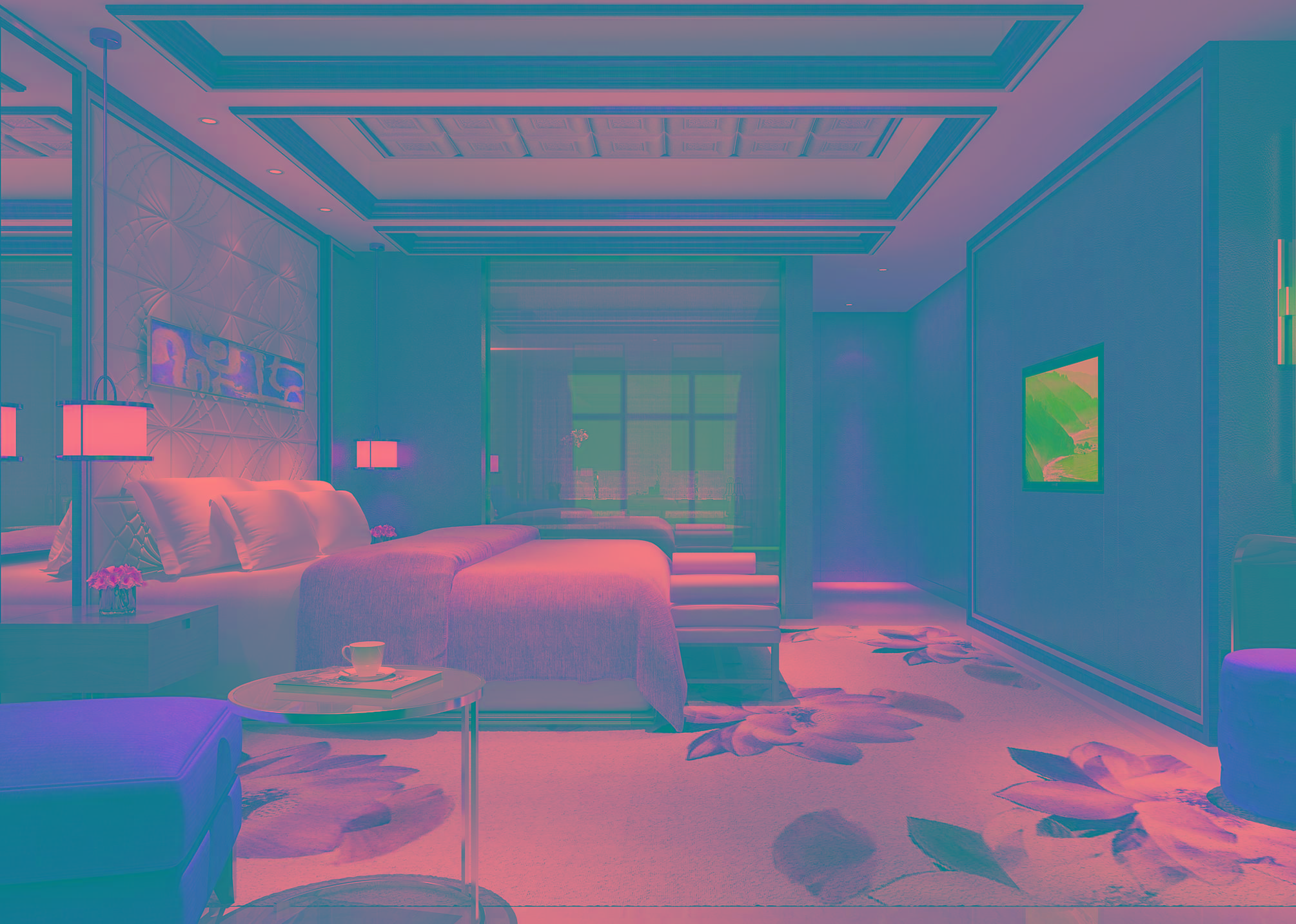 3D-панели в спальне