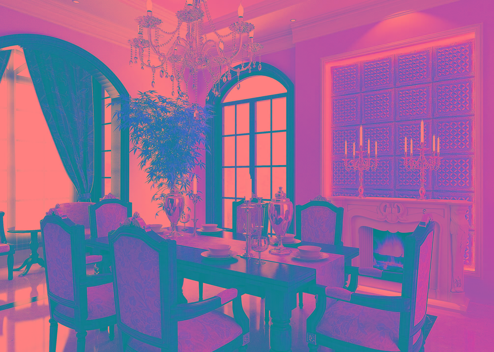 3D-панели в столовой