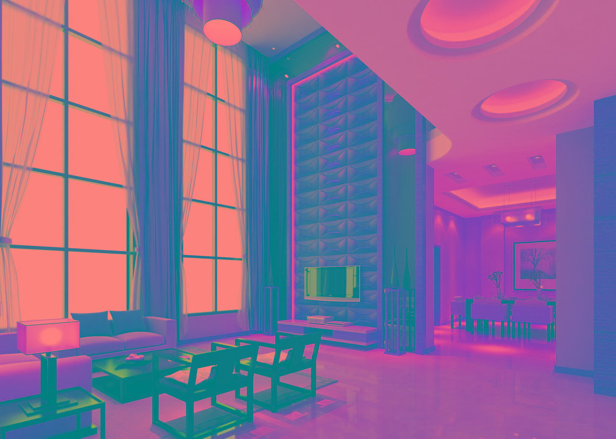 3D-панели в кафе